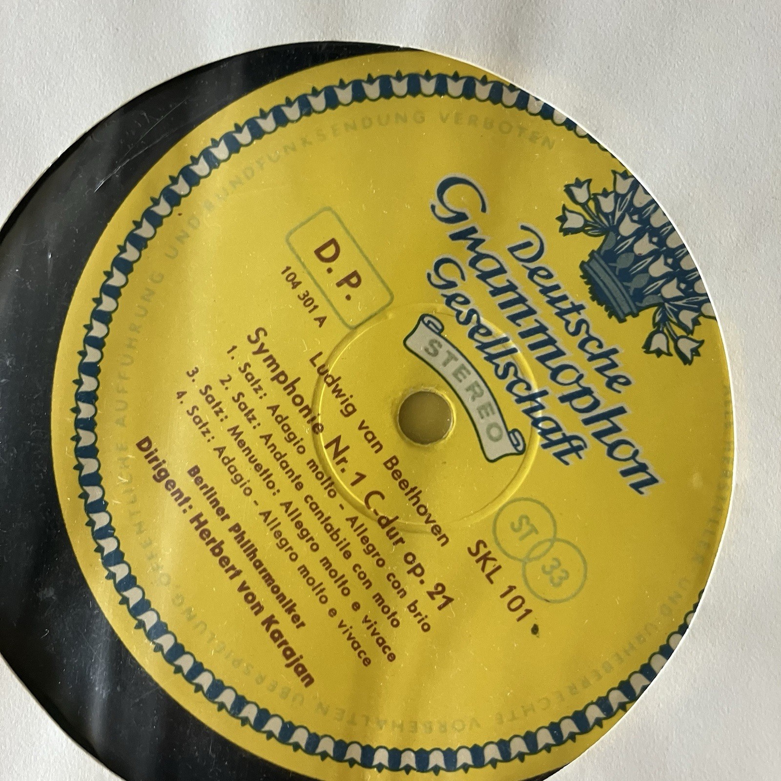 Beethoven Ninth Symphony Box Set Deutsche Grammophon Karajan Big Tulips EX