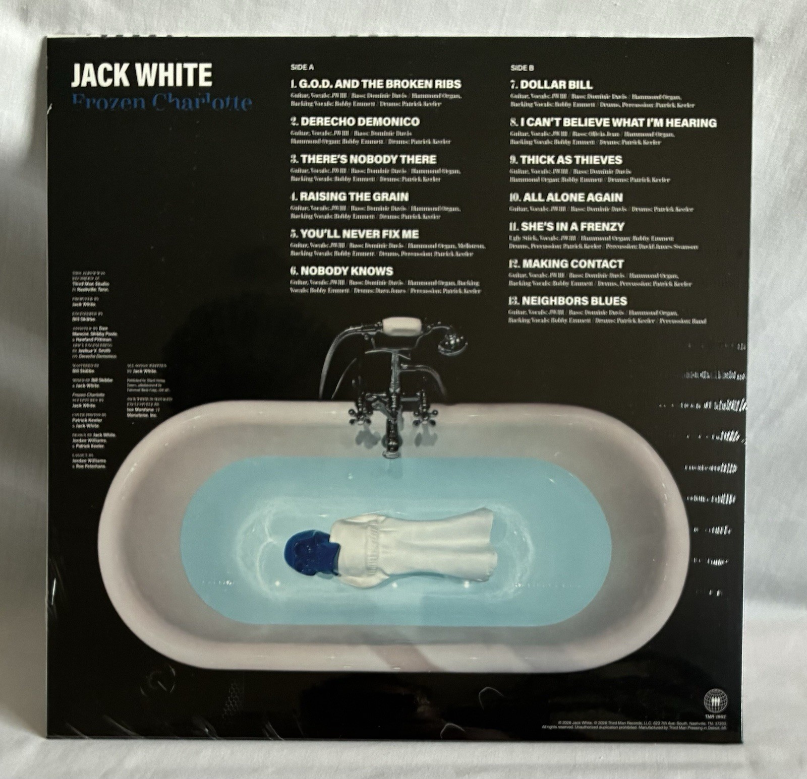 IN HAND!! Jack White Frozen Charlotte BLUE MARBLE Vinyl LP Third Man•Brand New•