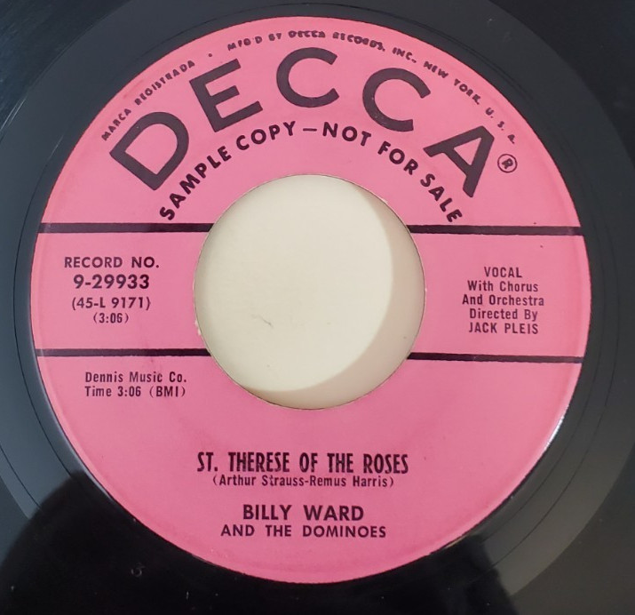 Billy Ward and the Dominoes ST. THERESA OF THE ROSES (PROMO 45) #29933