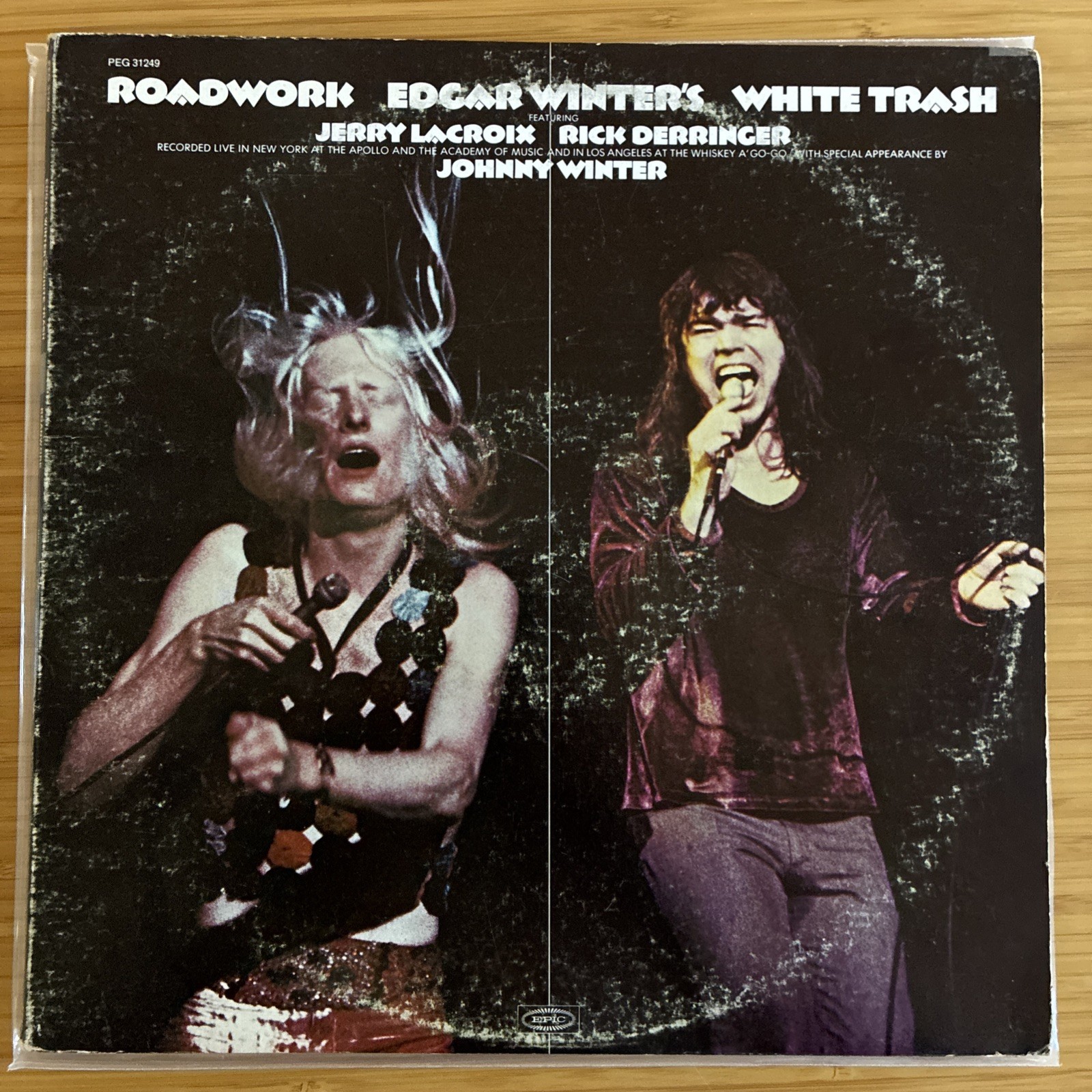 Edgar Winter’s White Trash “Road Work” live w Johnny Winter, Rick Derringer VG