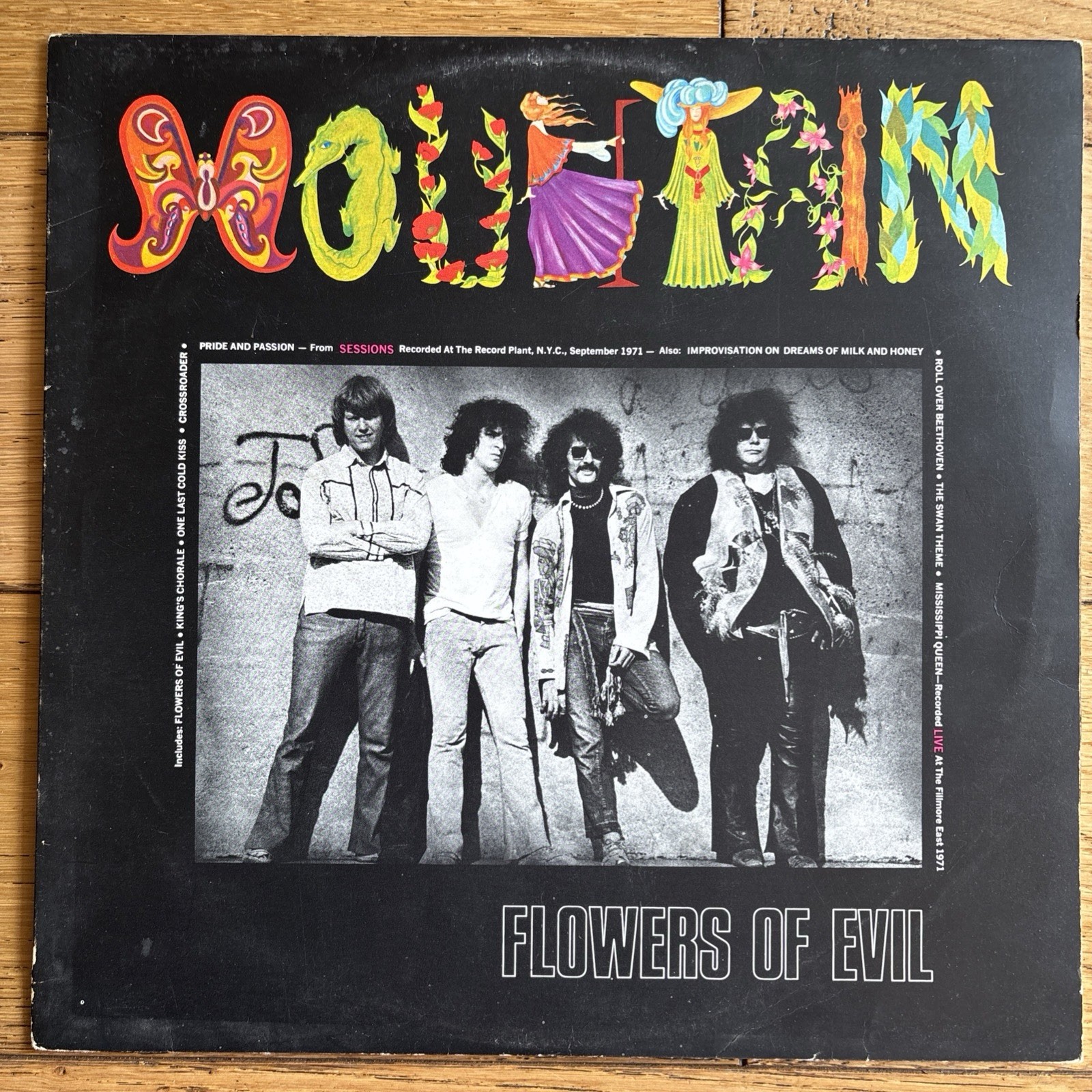 Mountain Flowers Of Evil EX+/EX UK Pink Island Rim 1st Press Vinyl LP 1971
