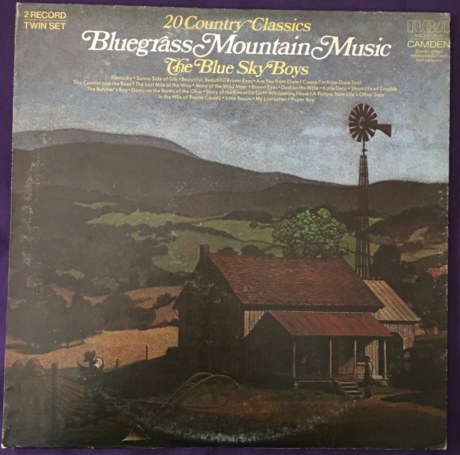 33 rpm – The Blue Sky Boys – Bluegrass Mountain Music – 2 x LP set – RCA Camden