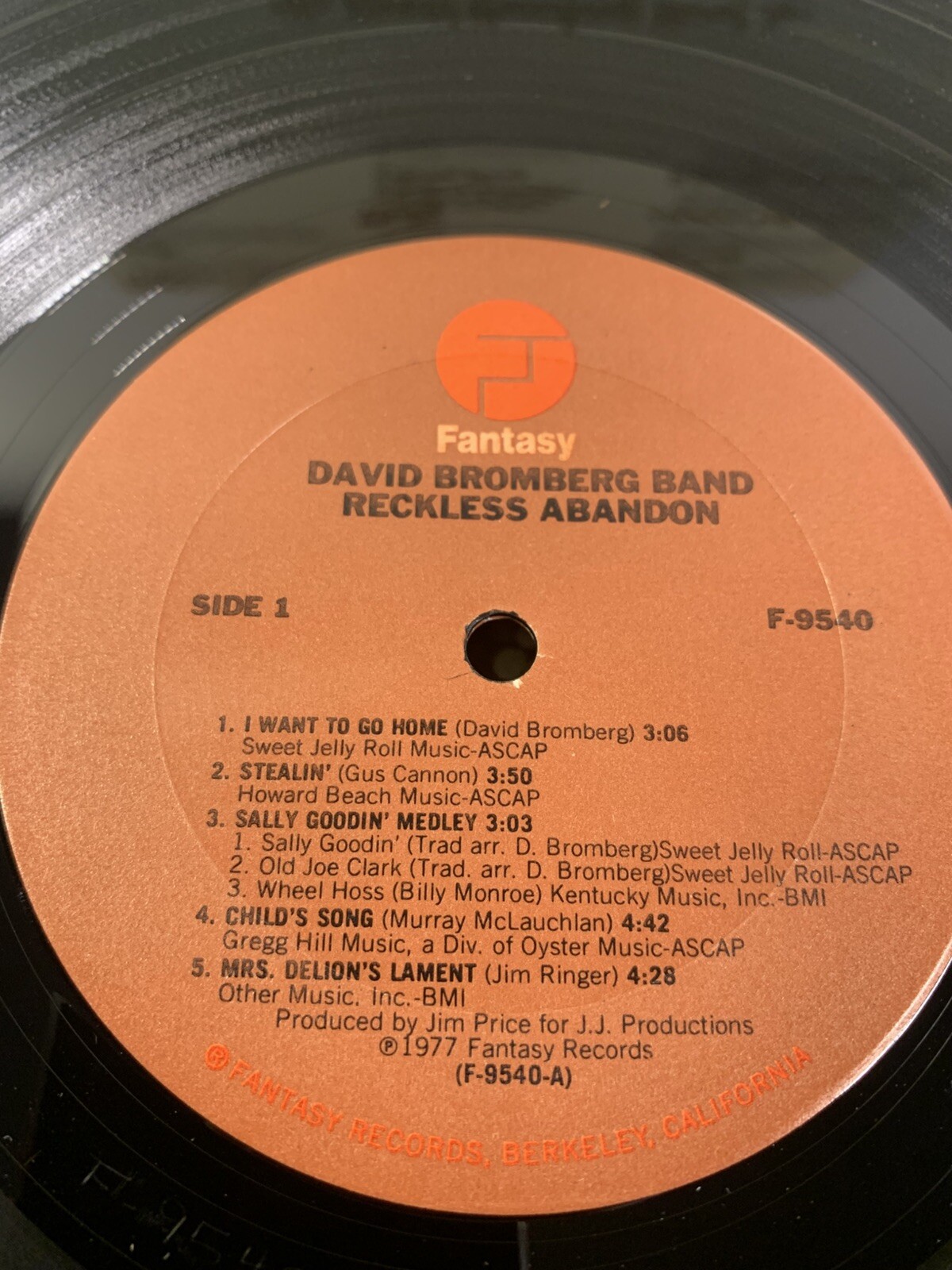 DAVID BROMBERG BAND Reckless Abandon LP 1977 Jazz Blues Country Rock Great!