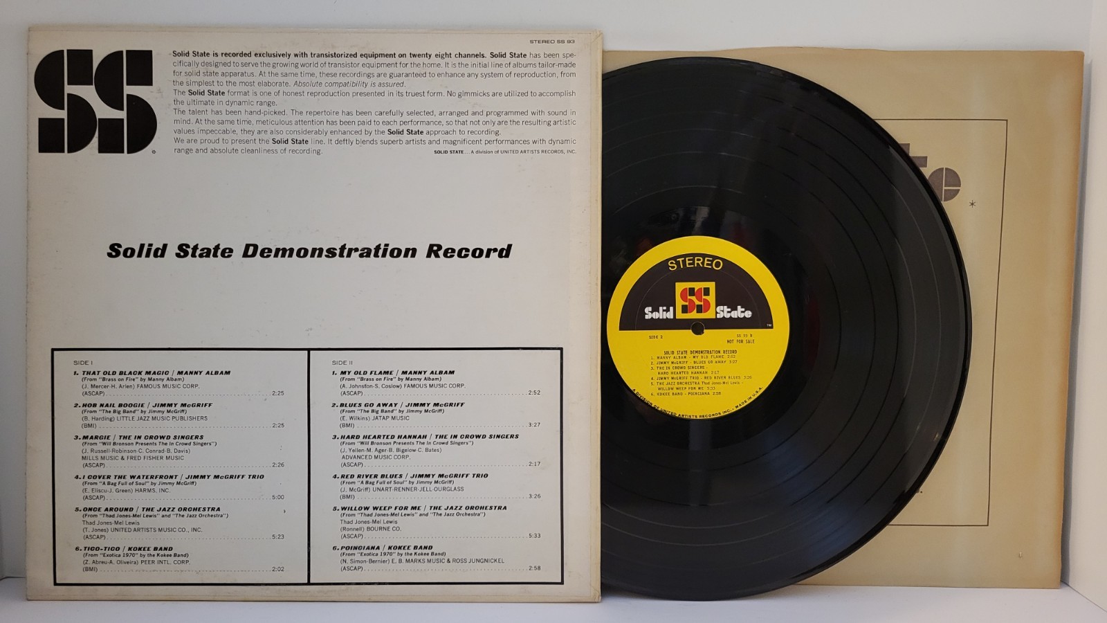 VARIOUS Jazz Artists Solid State Demonstration Record LP – Play Tested VG++ *C6