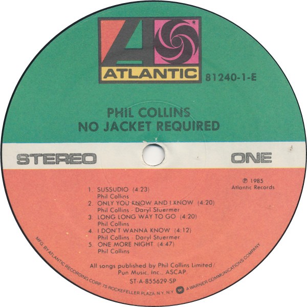 Phil Collins – No Jacket Required (LP) (Very Good Plus (VG+)) – 4202170224
