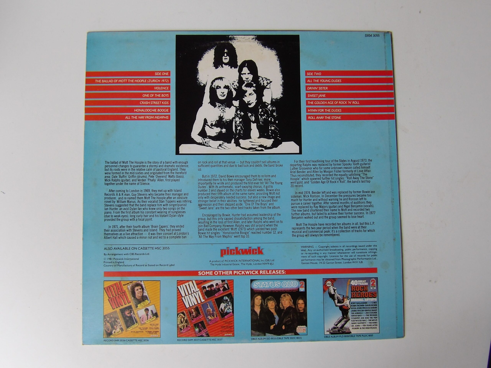 Mott The Hoople: All The Way From Memphis 1981 UK Press LP