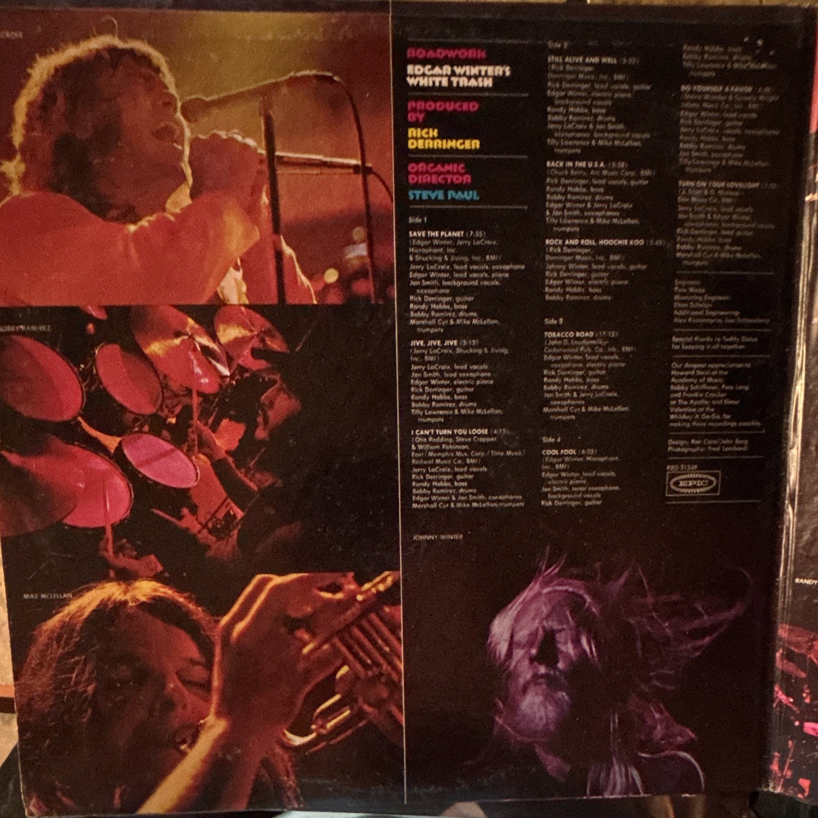 EDGAR WINTER’S WHITE TRASH ROADWORK EPIC 1972 12″ 33 RPM STEREO 2LP