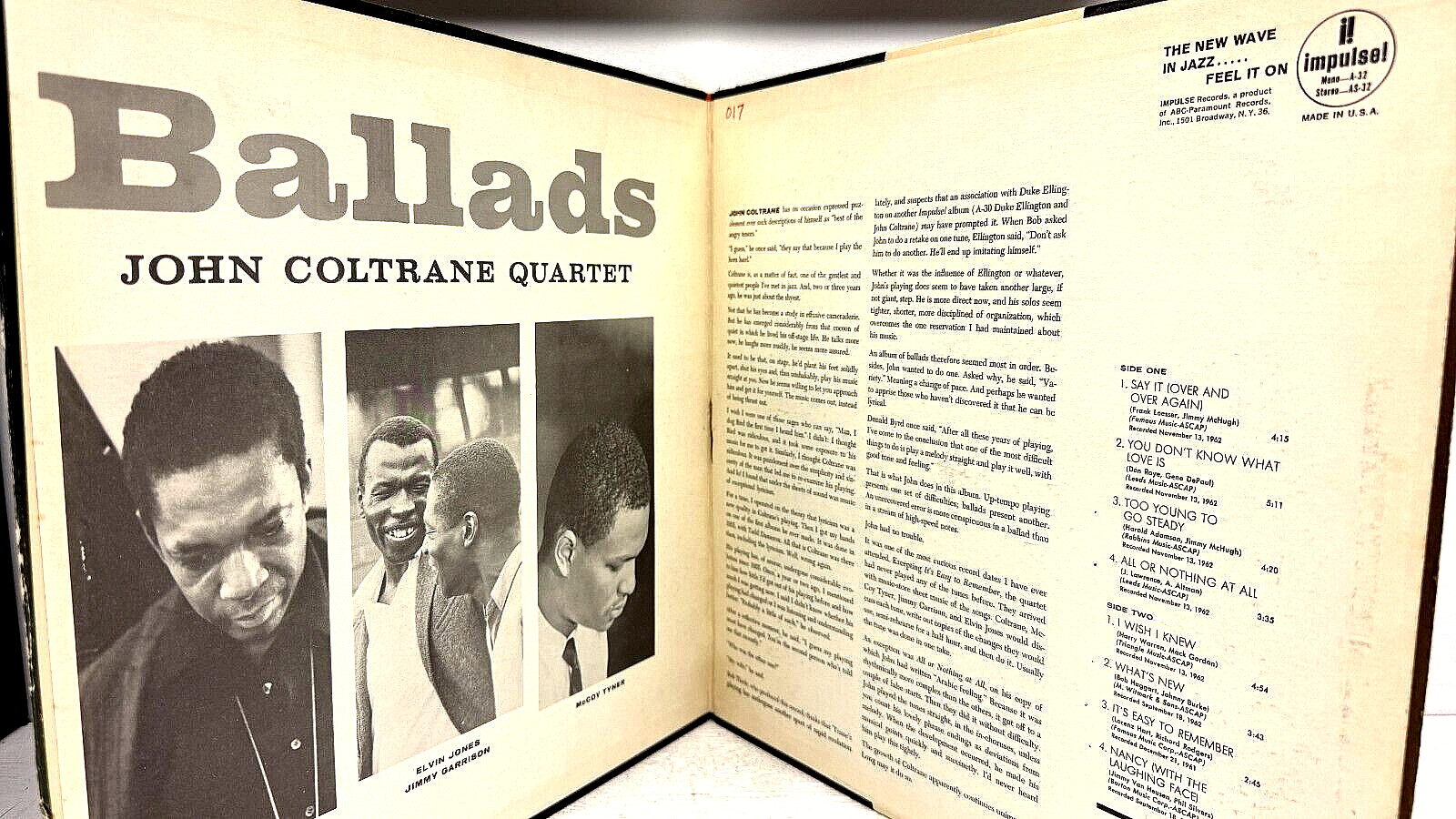 John Coltrane Ballads 1971 Vinyl Impulse Records