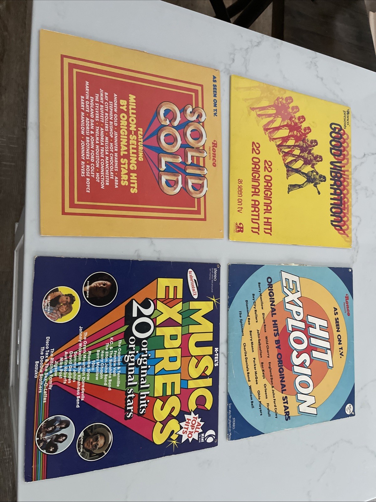 70s Rock Pop Vinyl LP Lot – K-Tel & Ronco – Solid Gold, Hit Explosion Lot Of 4