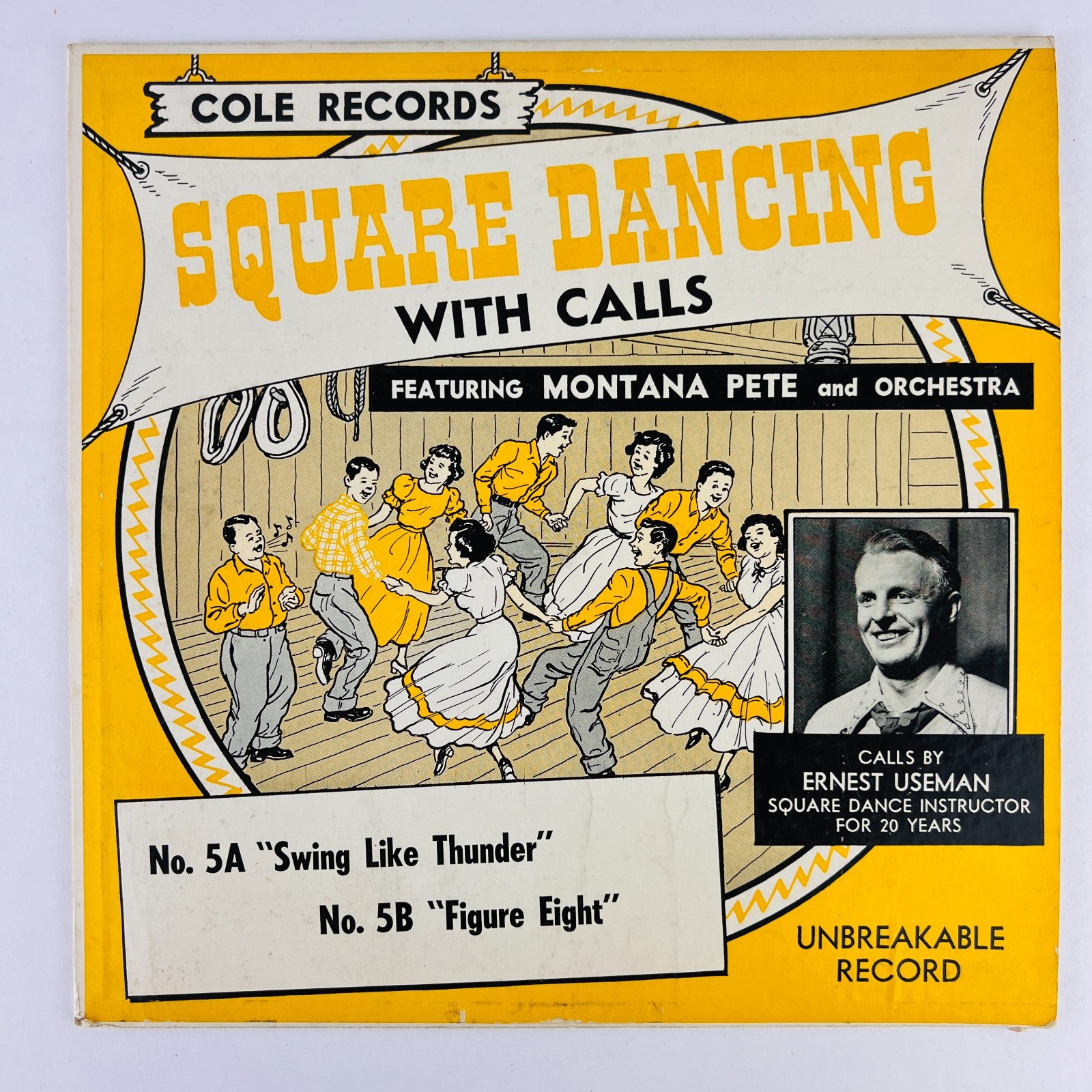 Montana Pete – Square Dancing With Calls 78RPM Single Record 3x 10″ Vinyl 78 RPM