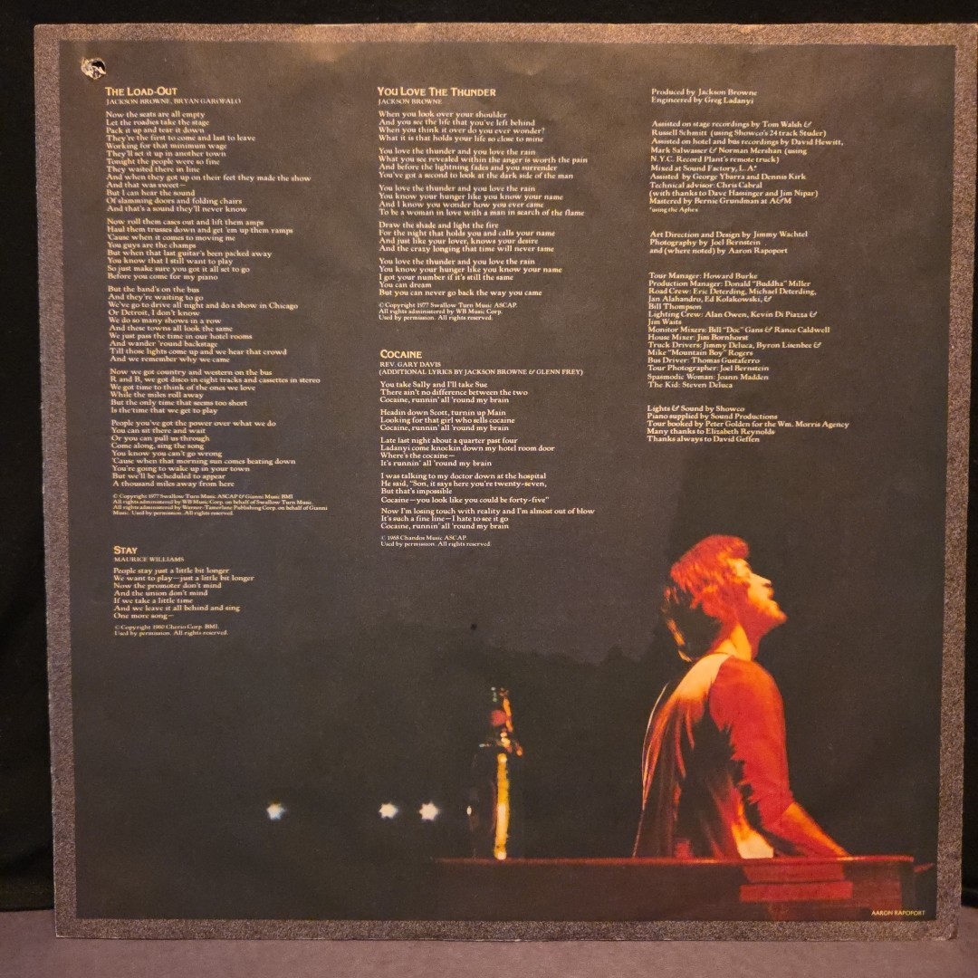 Jackson Browne ‎– Running On Empty • 6E 113B