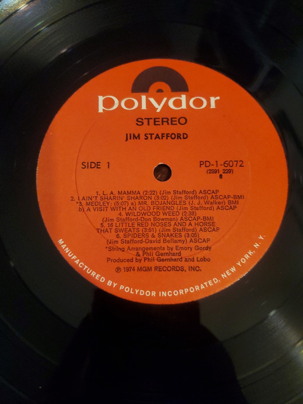 Jim Stafford – Self Titled Vinyl LP 1974 MGM PD-1-6072 – EXCELLENT SHAPE