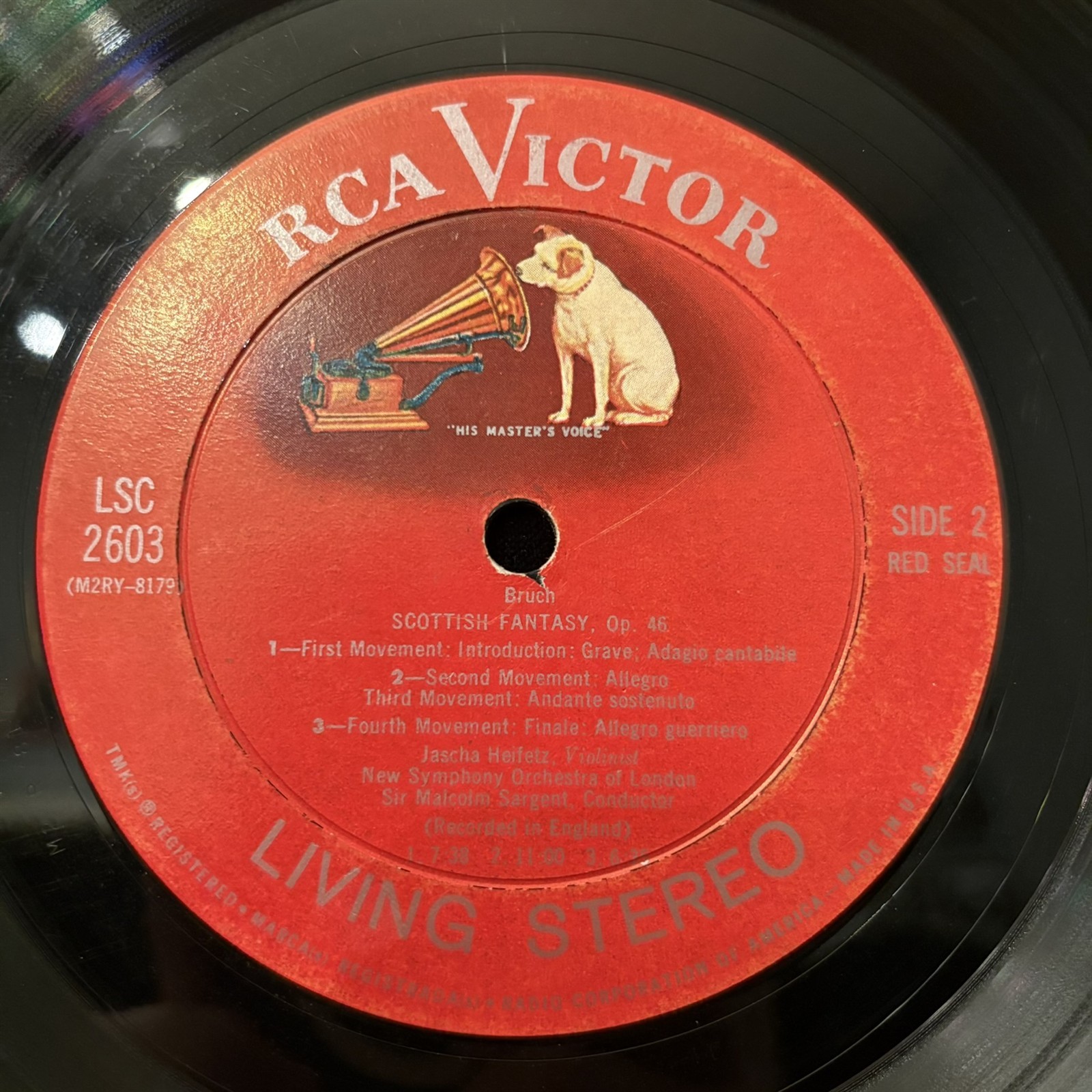 RCA Living Stereo LSC-2603 JASCHA HEIFETZ violin – BRUCH & VIEUXTEMPS – ST LP SD