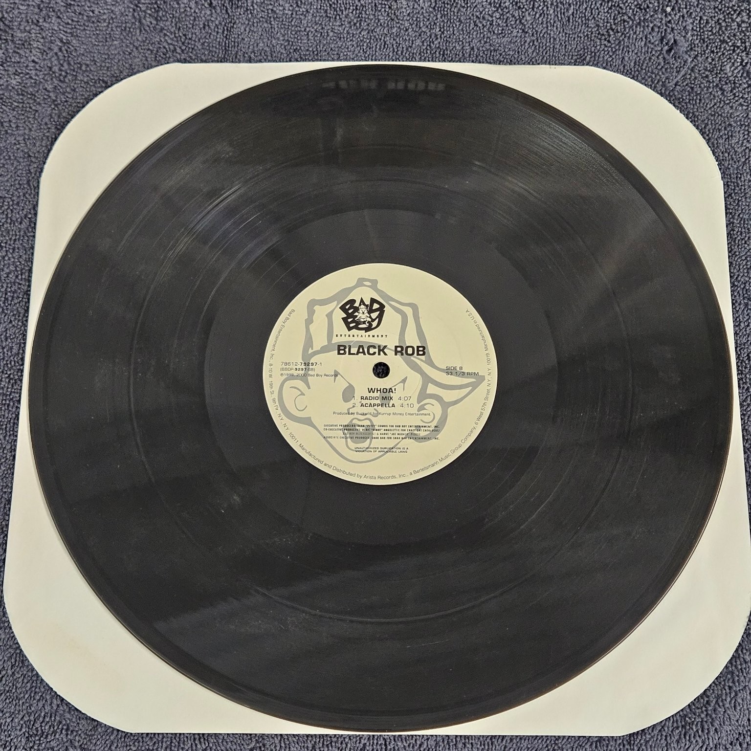 Black Rob – Whoa! 12″ Single 2000 Bad Boy Entertainment Hip Hop 33 RPM