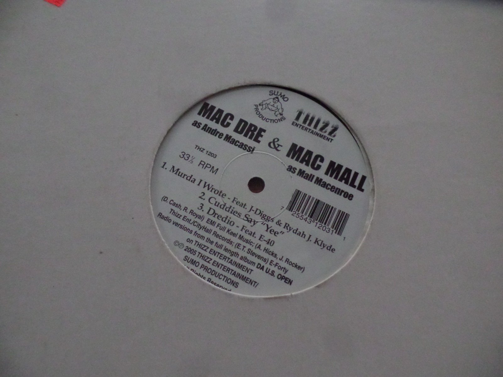 Mac Dre & Mac Mall – Murda I Wrote 12″ Vinyl Single Record 2005 E-40