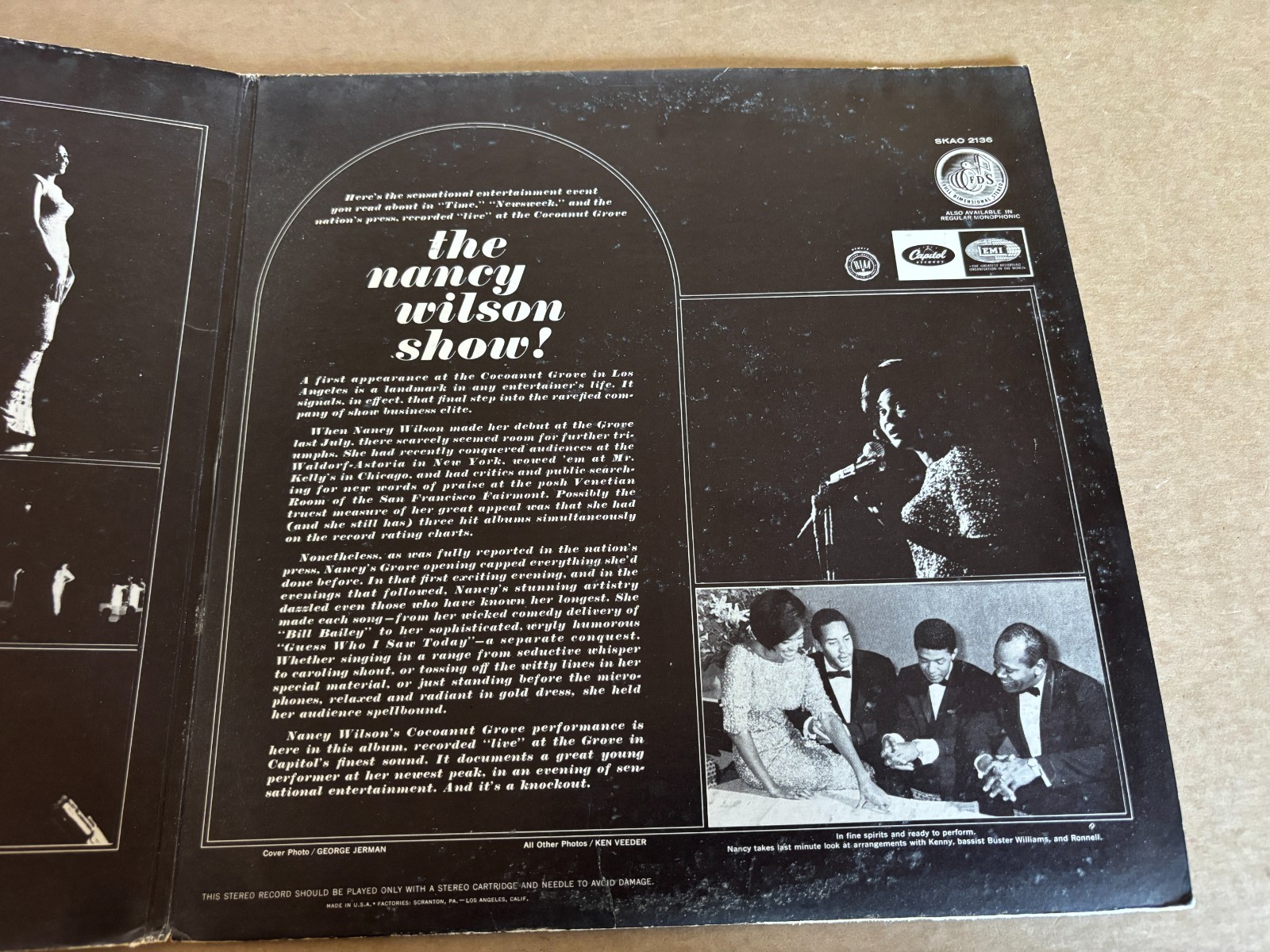 The Nancy Wilson Show Recorded On Stage Capitol Records VINYL LP pop jazz vocal