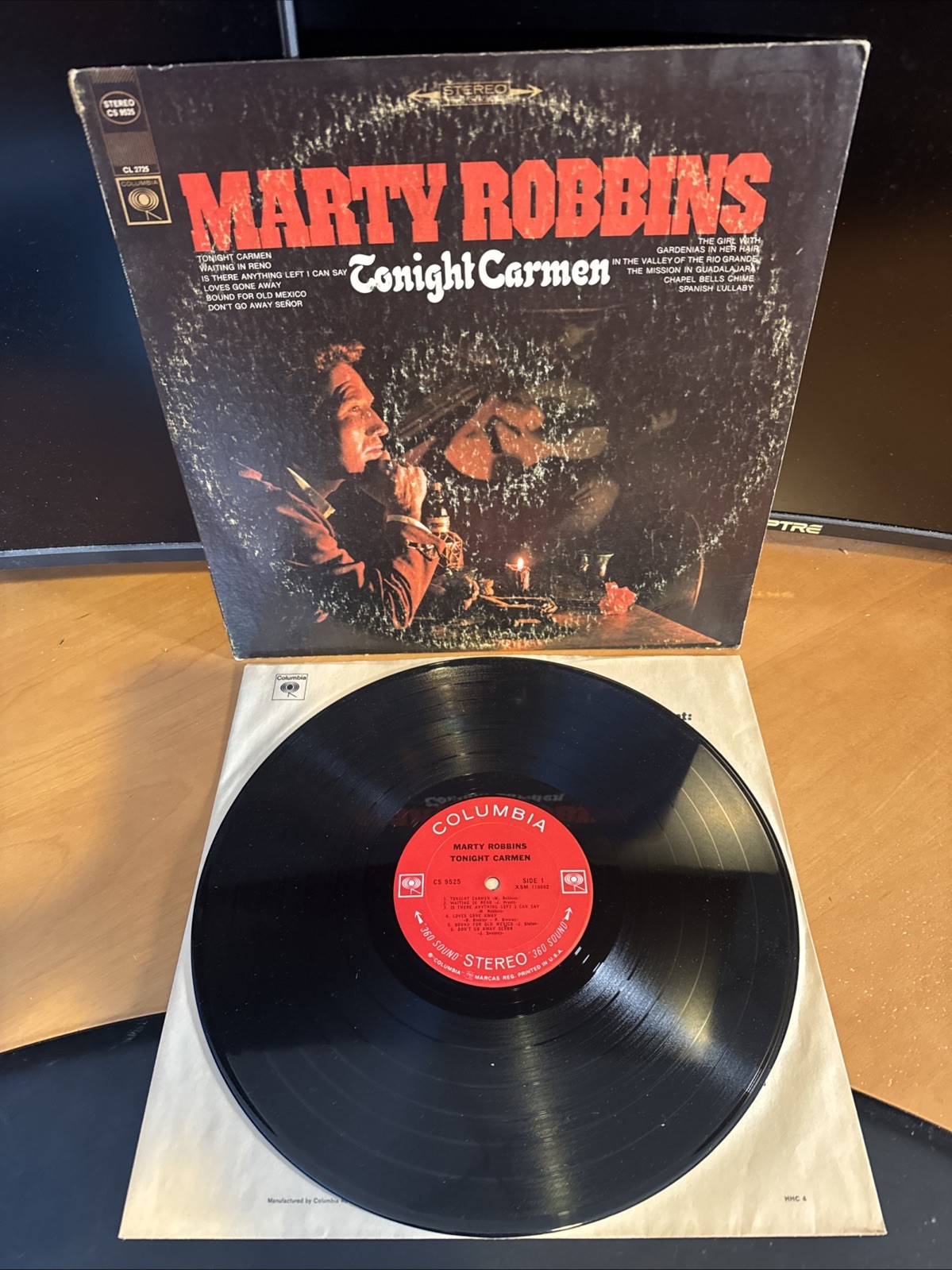 MARTY ROBBINS Tonight Carmen – 1967 Vinyl LP Record Album CS 9525 B1 VG+
