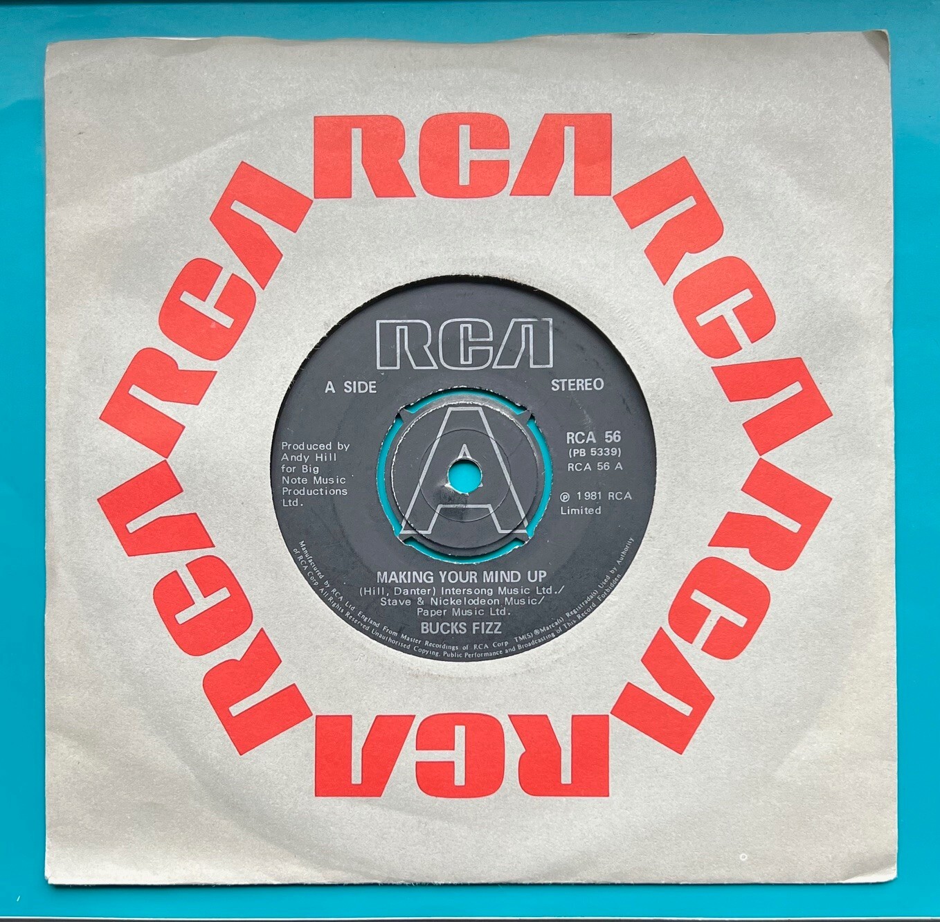 Making Your Mind Up, By Bucks Fizz, 7 Inch Vinyl Single Record, VG/VG