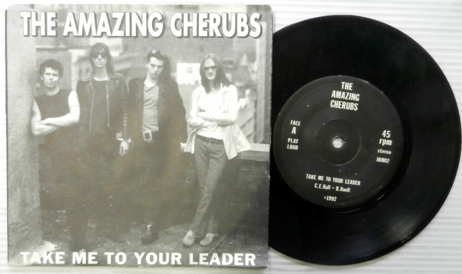 THE AMAZING CHERUBS 45 Take Me to Your Leader JOHNSON BROTHERS MUSIC Pic Sleeve