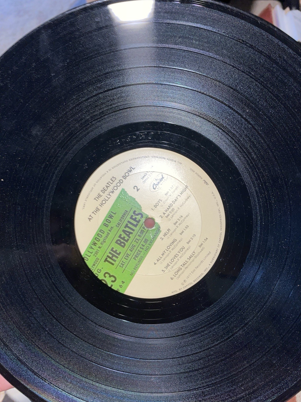 1977 BEATLES at the HOLLYWOOD BOWL Vinyl Capitol SMAS-11638 LP VG+