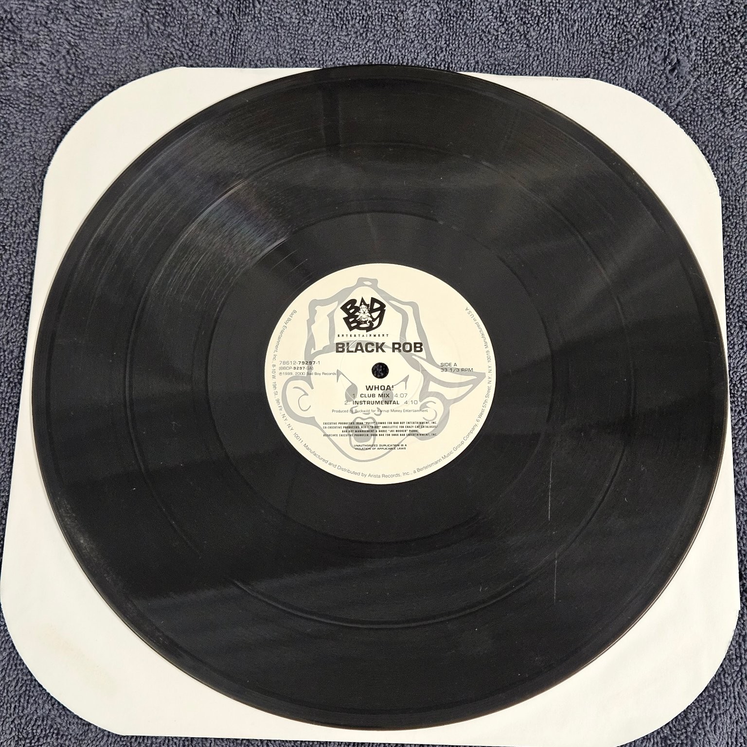 Black Rob – Whoa! 12″ Single 2000 Bad Boy Entertainment Hip Hop 33 RPM