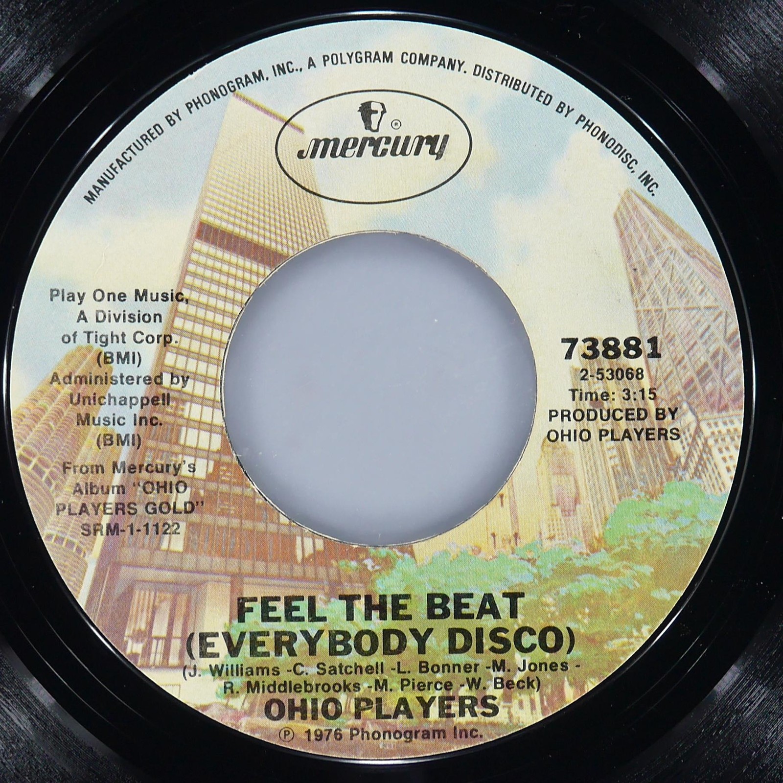 OHIO PLAYERS Feel The Beat (Everybody Disco) MERCURY 73881 VG 45 1976 Funk 7″