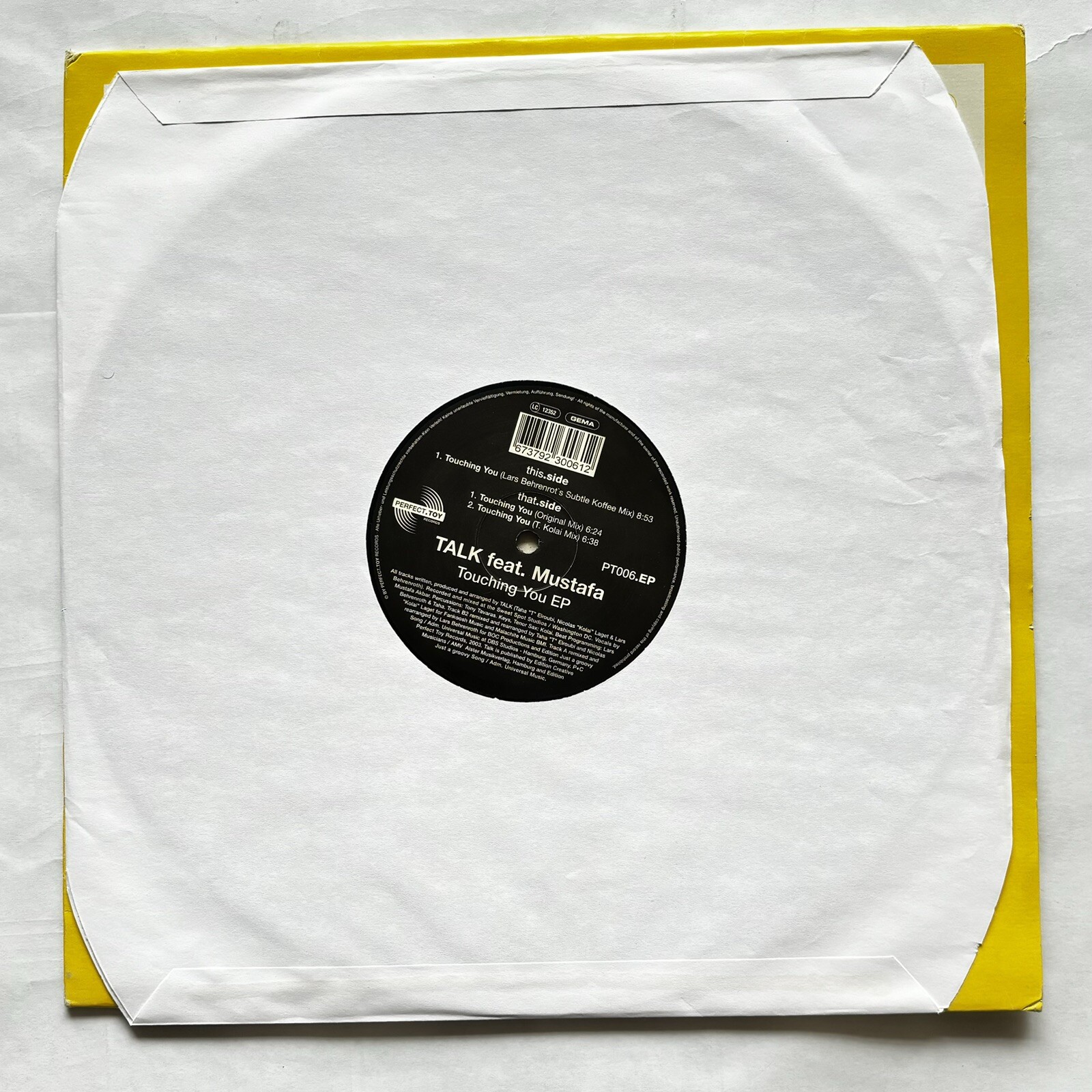 Talk Feat Mustafa Touching You EP 12” Vinyl Record Perfect Toy Deep House Jazz