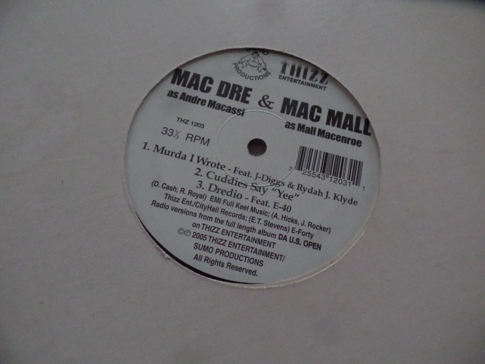 Mac Dre & Mac Mall – Murda I Wrote 12″ Vinyl Single Record 2005 E-40