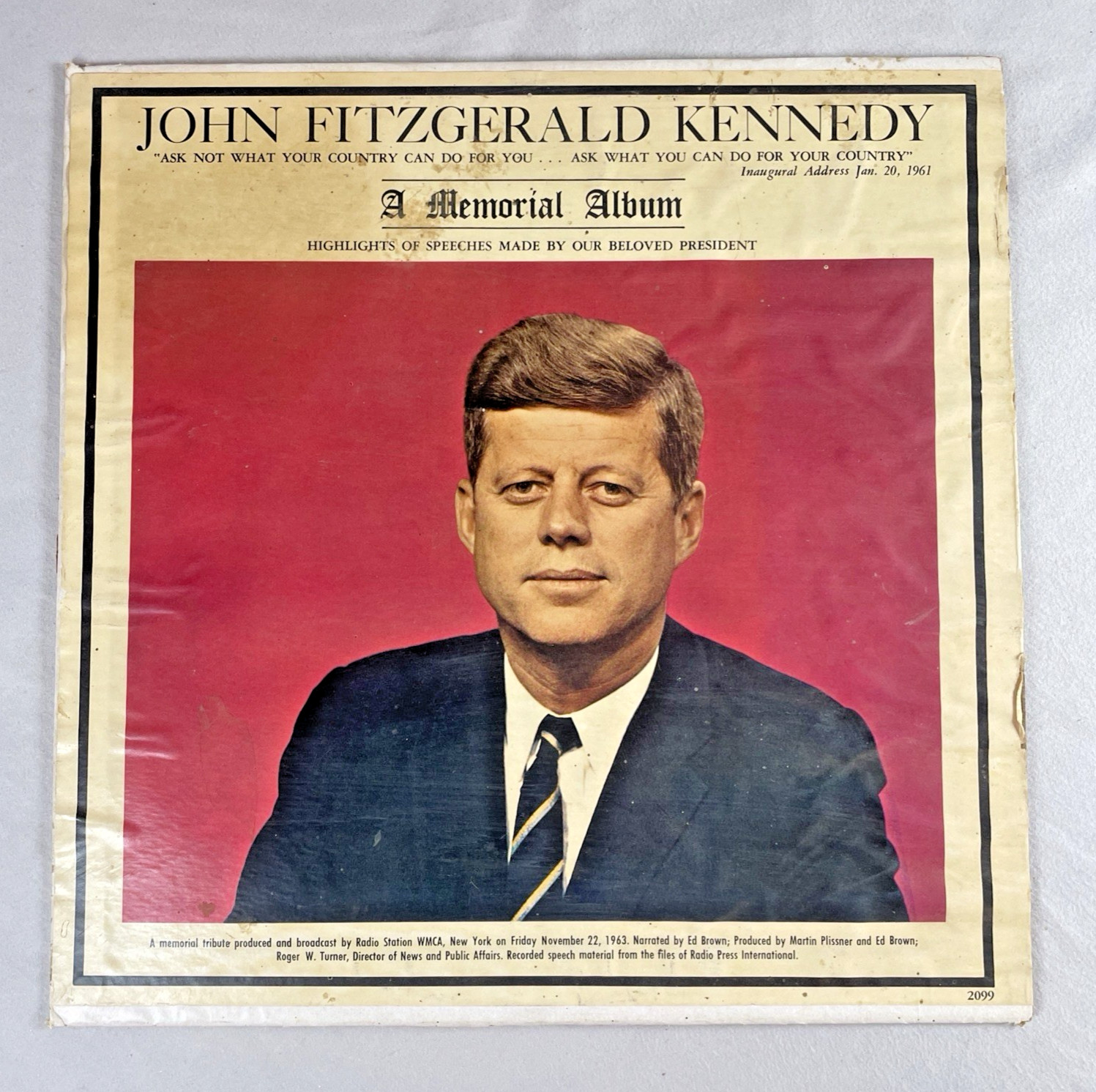 John Fitzgerald Kennedy JFK Vtg 1963 Memorial Album Vinyl LP President Speech