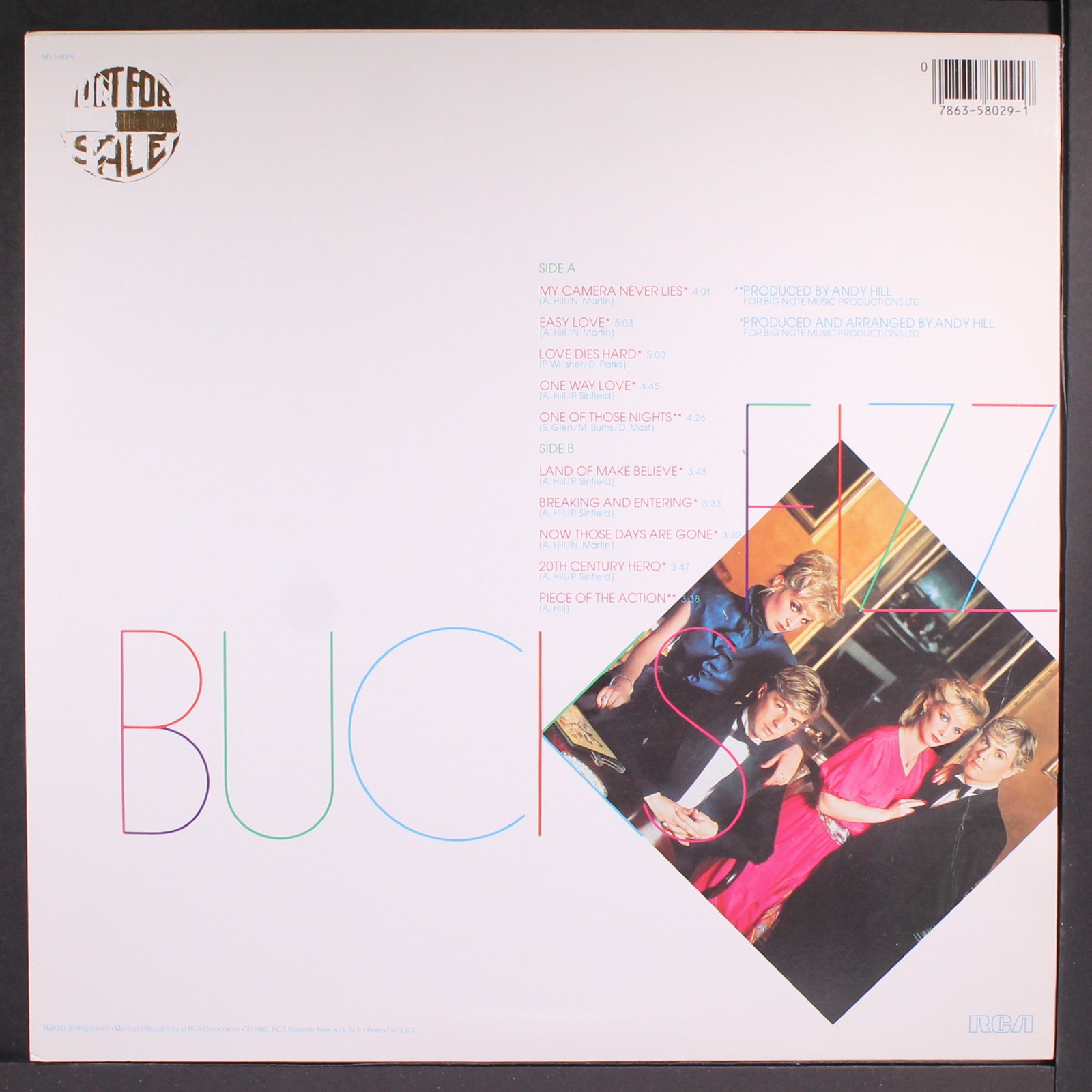 BUCKS FIZZ: bucks fizz RCA 12″ LP 33 RPM