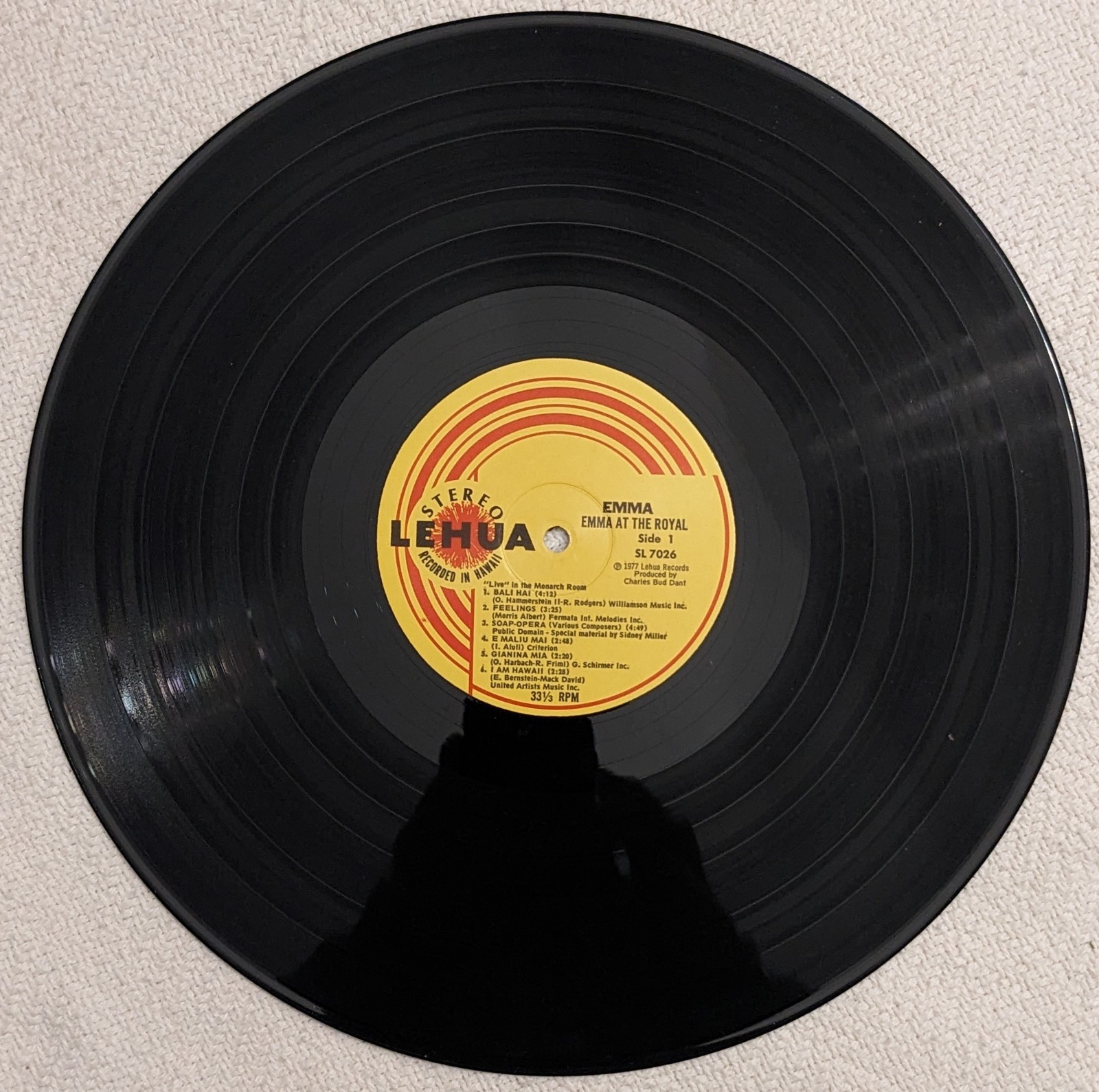 Emma Veary EMMA AT THE ROYAL lp Lehua SL 7026 exotica STEREO Jack Lord 1976