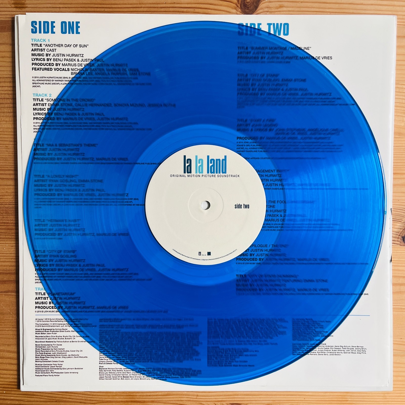 Justin Hurwitz La La Land Soundtrack Signed Blue 12″ Vinyl LP Interscope Records