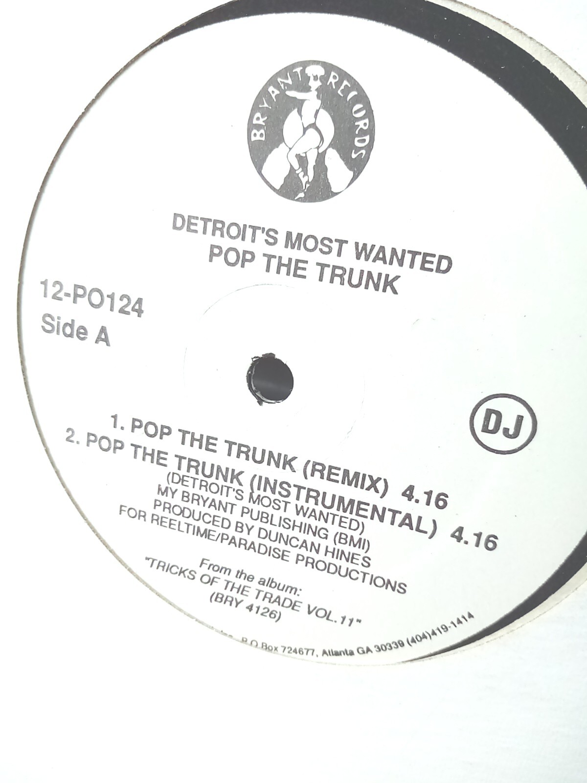 Detroit’s Most Wanted – Pop The Trunk (Remix) – VG+ 12″ Vinyl Maxi Single