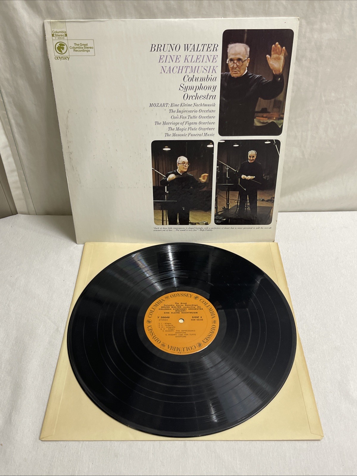 Bruno Walter Mozart Eine Kleine Nachtmusik Columbia Symphony Orchestra Vinyl LP