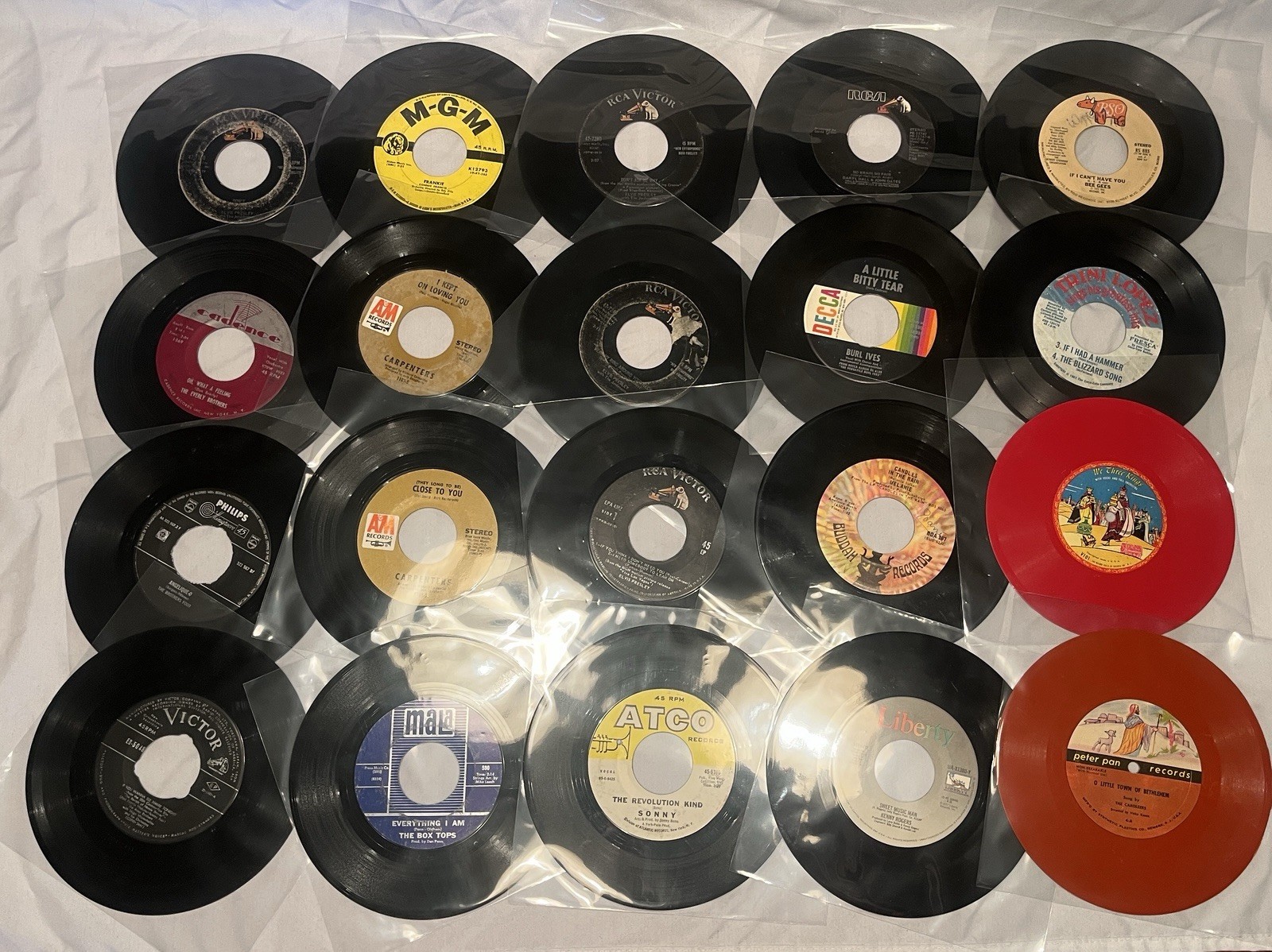 Lot of 72 Vinyl 45 Records 50s/60s/70s/80s Rock Pop Dance Soul Children Country