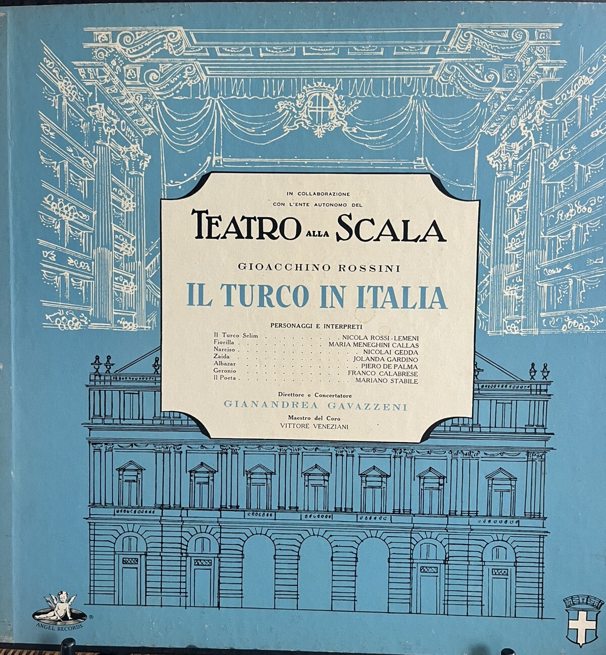 ROSSINI-IL TURCO IN ITALIA-ALLA SCALA-CALLAS-ANGEL 3-LP VINYL BOX SET NM 1955