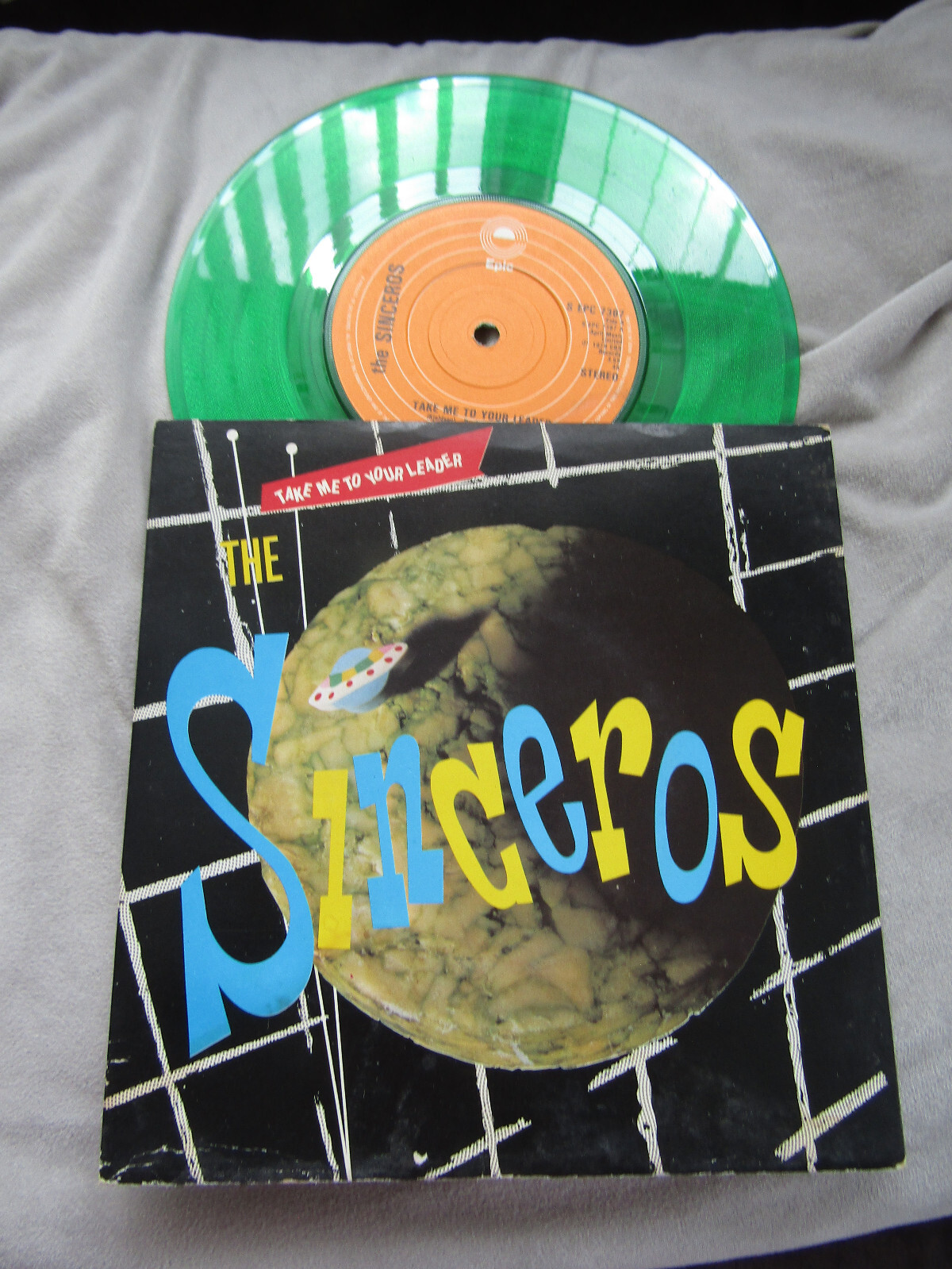 THE SINCEROS TAKE ME TO YOUR LEADER / QUICK QUICK SLOW epic 7367 green vinyl N/M