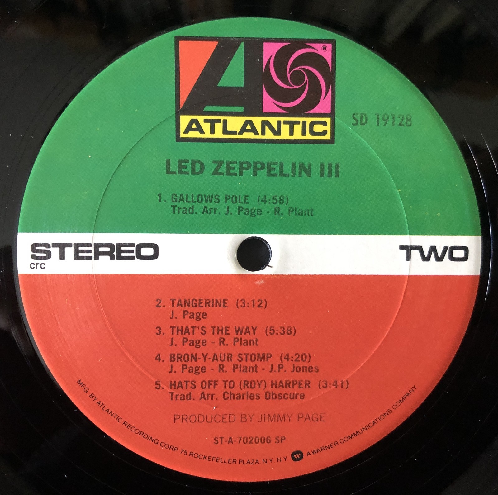 LED ZEPPELIN III 1982 Atlantic Gatefold CRC Columbia Club Carrollton VG++/VG
