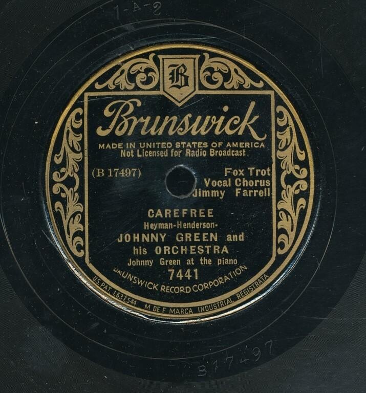 78tk-dance-BRUNSWICK 7441-Johnny Green-( a Mile a Minute/Carefree)