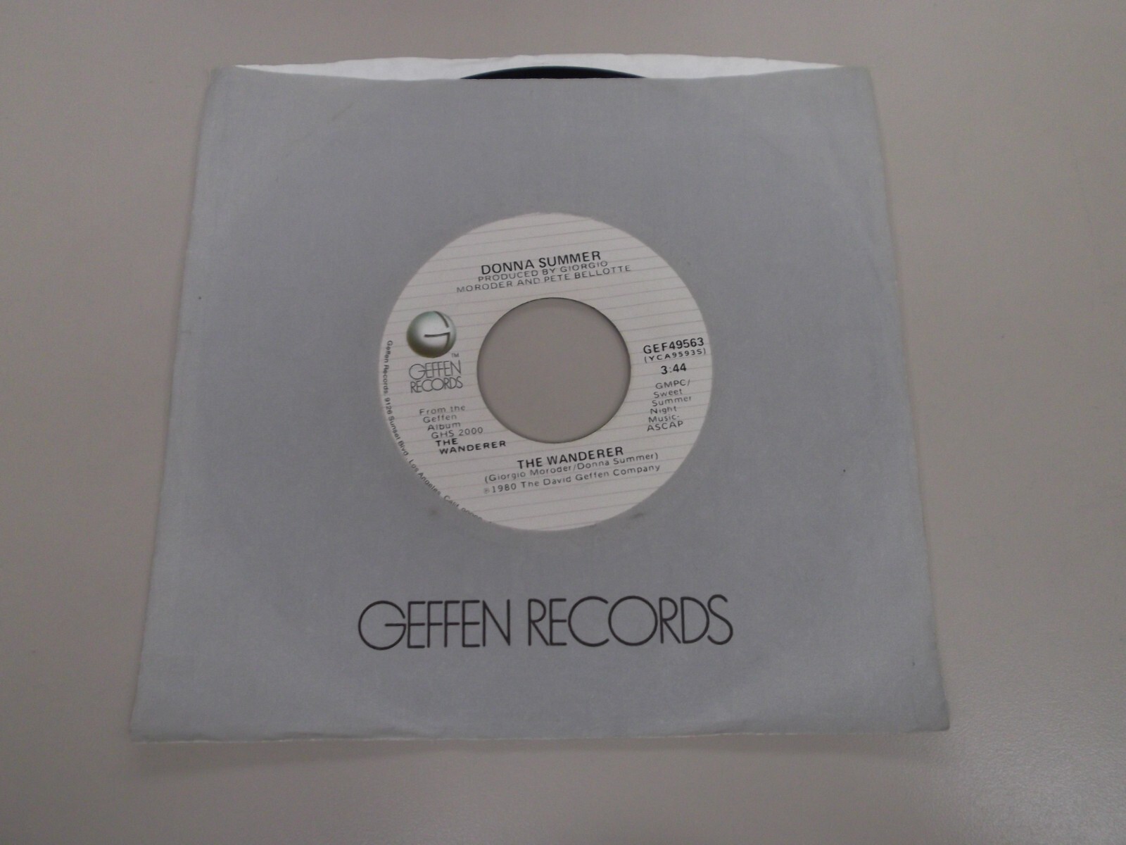 Donna Summer – The Wanderer / Stop Me – Geffen Records GEF49563 VG+