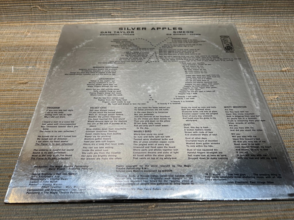 Silver Apples – s/t Signed Promo LP 1968 Kapp KS-3562 Stereo with Insert Poster