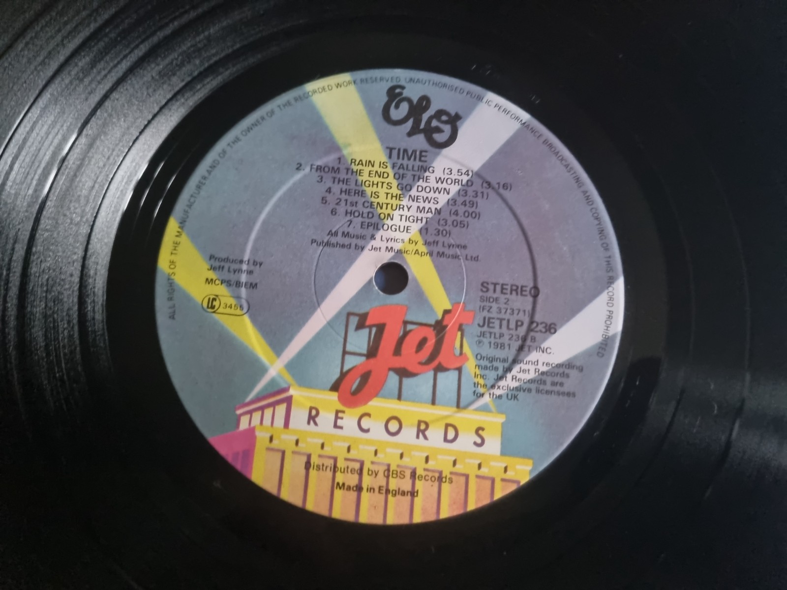 ELO – Time 1981 LP Jet Records – JETLP 236 Pop Rock