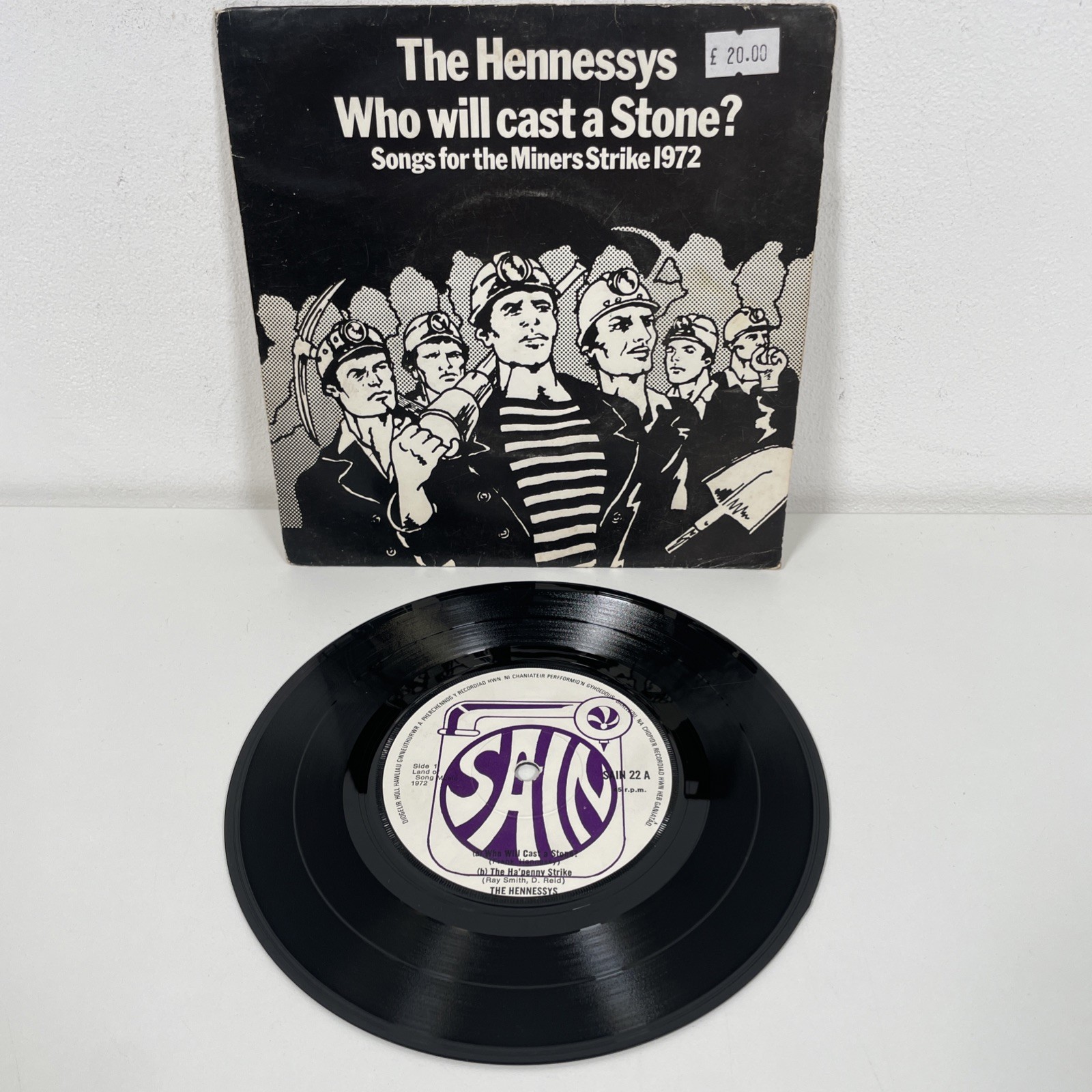 The Hennessys Who Will Cast A Stone EP 7” Vinyl Record 45rpm Miners Strike 1972