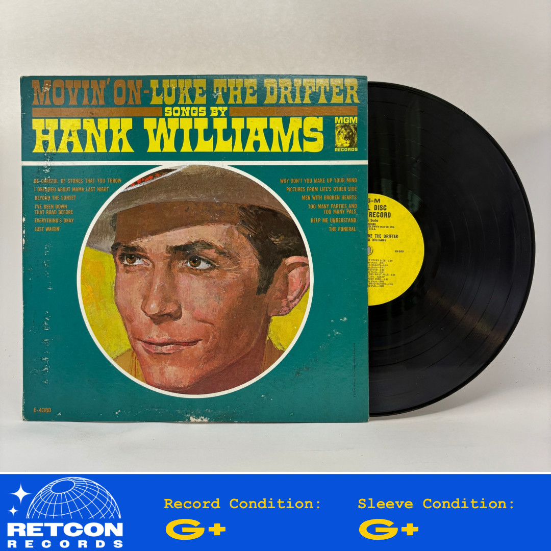 Hank Williams – Movin’ On Vinyl LP Good Plus (G+)/Good Plus (G+)