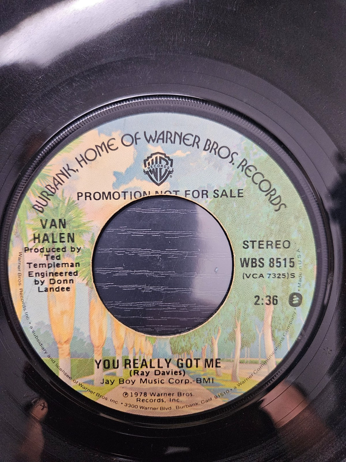 Van Halen, You Really Got Me, 1978 Warner Bros. Mono/Stereo Hard Rock Promo