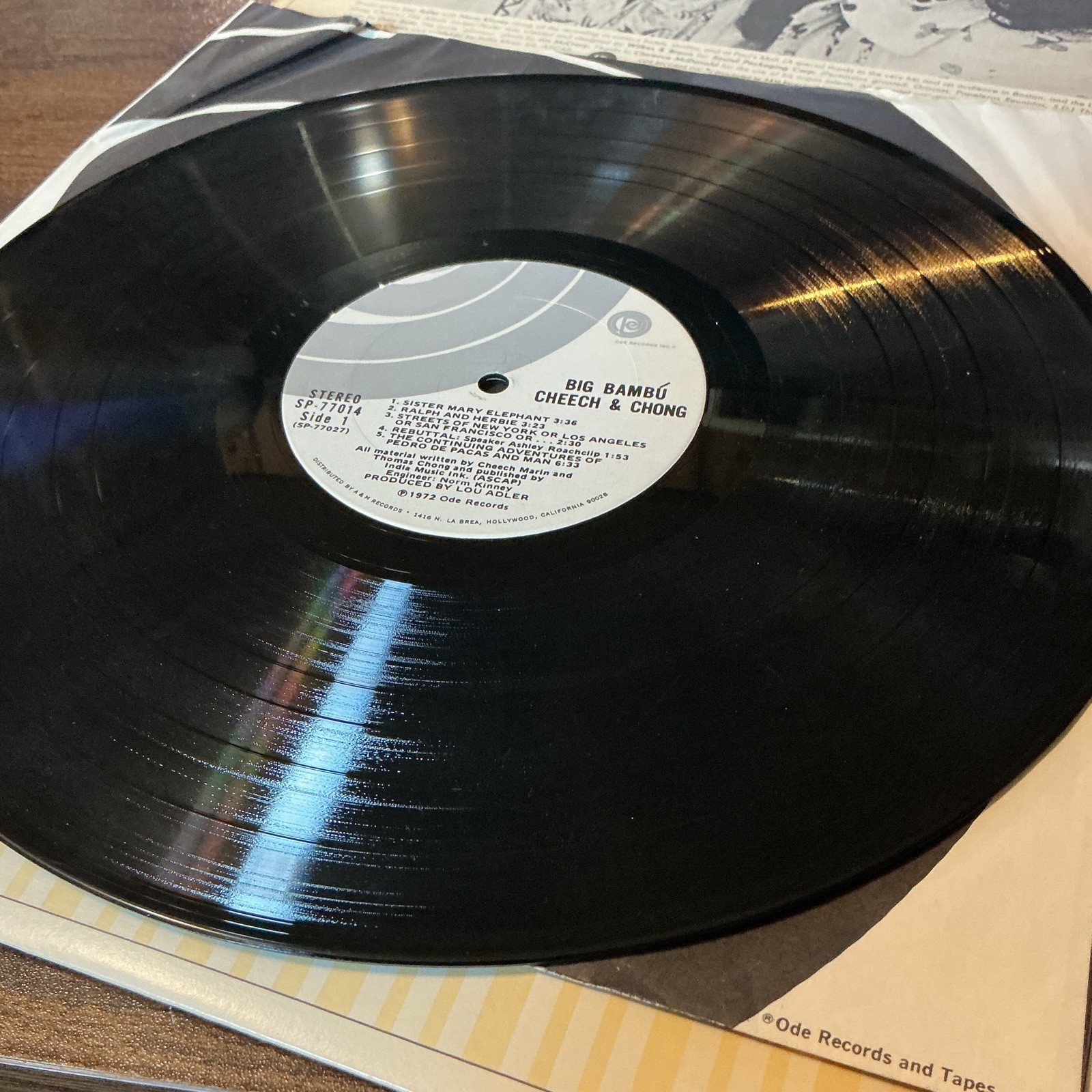 Cheech & Chong Big Bambu 12″ With Paper Vinyl LP Stereo Ode Records1972 SP-77014