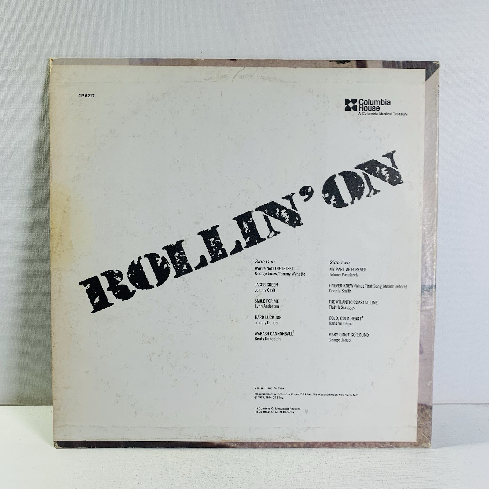 Rollin’ On Columbia House Vinyl LP 1974 1P 6217 v/a trucker country george jones