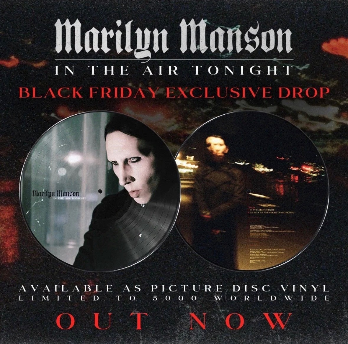 Marilyn Manson – In The Air Tonight Picture Disc Vinyl LTD to 5K Copies NEW 2025