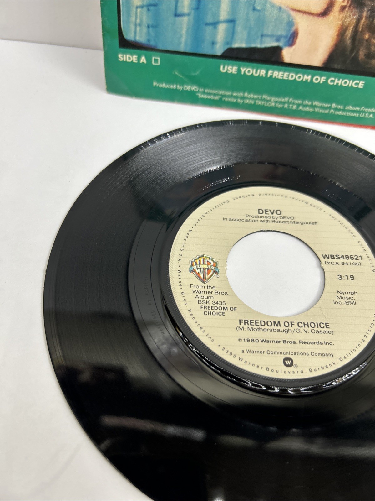 DEVO Snowball / Freedom Of Choice – 1980 WARNER BROS. 7” 45 NEW WAVE SYNTH POP