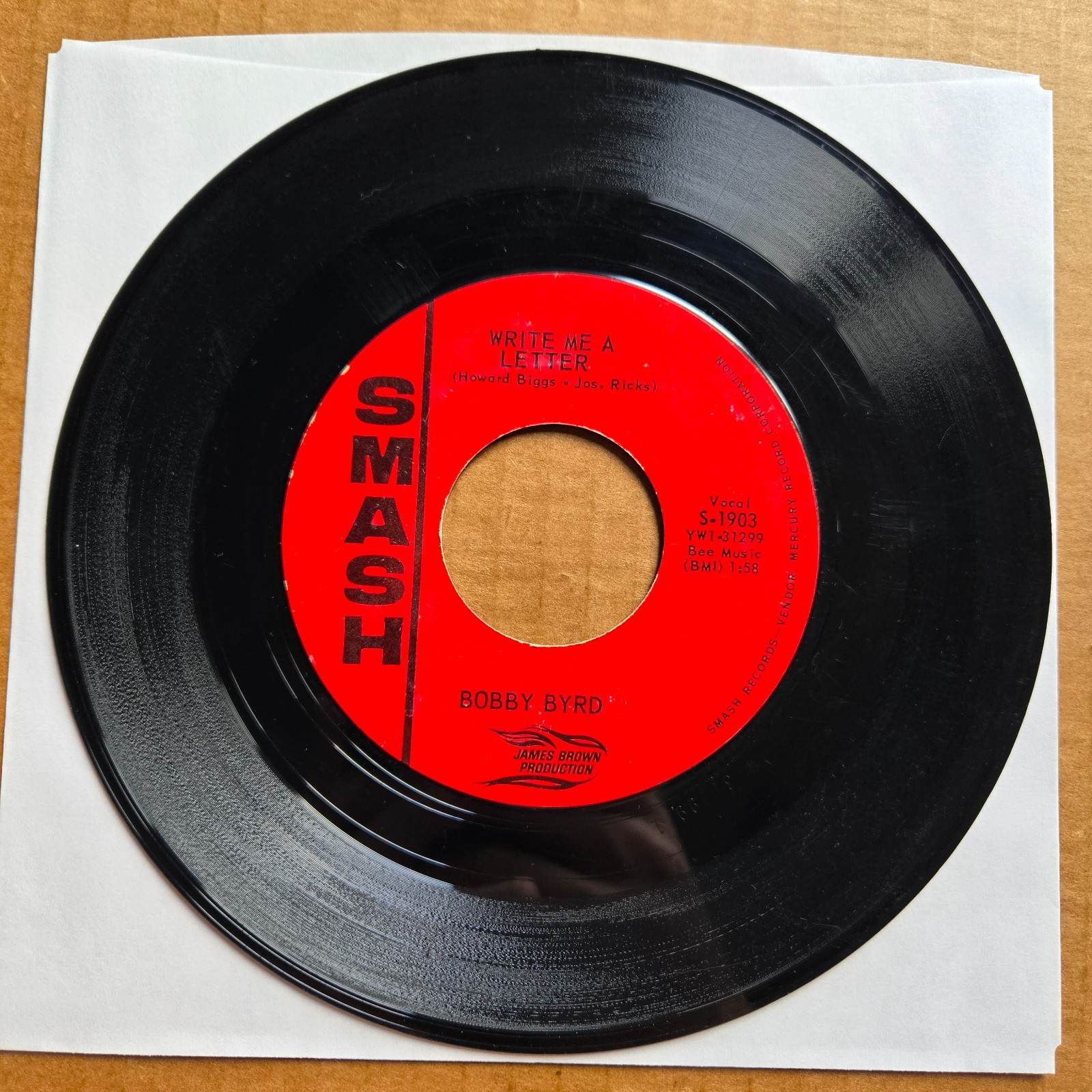 BOBBY BYRD I Love You So/Write Me A Letter R&B SOUL 45 7″ Record Vinyl Records